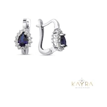 Safir Ve Pırlanta Taşlı Anturaj Küpe Ptk07