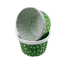 Cupcake Kalıbı Minik Boy 38x30 Mm 50 Adet Puantiyeli Yeşil