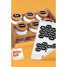 Hediyesepeti 20 Adet Baharat & Bakliyat Kavanoz Etiketi Sticker Abanoz