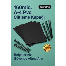 160 Micron A4 Siyah Pvc Ciltleme Kapağı Dayanıklı & Profesyonel Sunum Kapakları