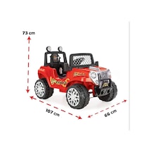 Ranger 2025 Model Direksiyondan Kontrollü Akülü Araba 12 Volt Uzaktan Kumandalı Kırmızı Kırmızı