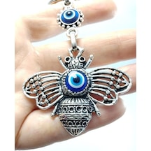 Nazar Boncuğu Metal Arı Figürü Anahtarlık / Araba Dikiz Ayna Süsü