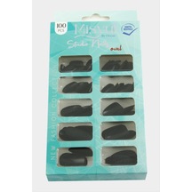 Hnrlıshp Misyul Oval Mat Takma Tırnak 100 Adet-siyah