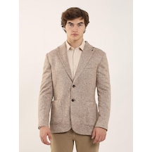 Dufy Camel Erkek Slim Fit Mono Yaka Ceket - 94720 Camel