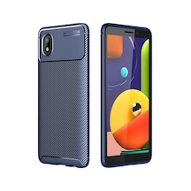 Samsung Galaxy A01 Core Kılıf Auto Focus Karbon Kapak - Lacivert 0.2M-Çok Renkli