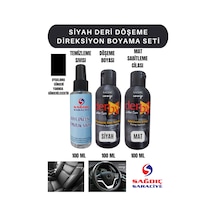 3'Lü Derby Siyah Deri Oto Direksiyon Döşeme Boyama Seti