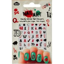 Nail Sticker Wacky Words Harfli Tırnak Çıkartması Seti