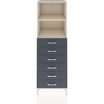 Kronos Dolap 2 Raflı 6 Çekmeceli 60x59x182 Aytaşı-antrasit Aytaşı