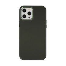 Apple iPhone Uyumlu 12 Pro Max Kılıf Asya Deri Silikon - Koyu Yeşil -