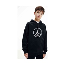 Tshirthane Basketbol 23 Baskılı Unisex Çocuk Kapüşonlu Siyah Sweatshirt Siyah