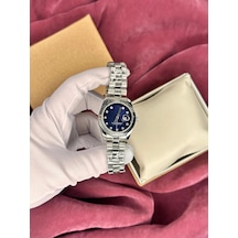 Lacivert Datejustkadın Kol Saati Gümüş