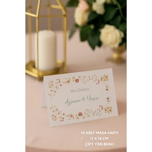 Şakayık Nişan Masa Kartı Çift Yön Baskı - 11x16cm - İsme Özel - Nişan Kartı - Nikah Kartı - 10 Adet