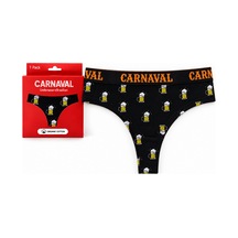 Carnaval Socks Bira Desenli Kadın Brazilian Külot Pamuklu Likralı Siyah Çok Renkli