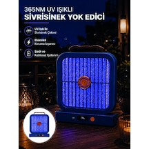 Mey İthalat Masaüstü Şarjlı Elektrikli Sinek Öldürücü Uv Teknolojili Mavi Cihaz