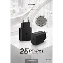 Simex 25w Süper Hızlı Şarj Adaptörü Type-c Samsung Galaxy Uyumlu Ce Belgeli Sps-17