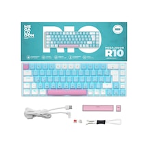 R10 Mekanik Oyuncu Klavyesi Full Anti-ghosting Hot Swap Red Switch Buz Mavisi Işıklandırma Türkçeq