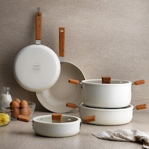 Schafer Ceramoni Seramik Basık Tencere 26 Cm-krem Belirtilmemiş