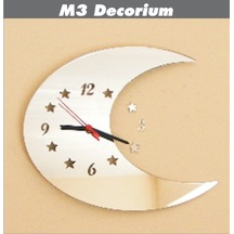M3 Decorium Aydede Dekoratif Ayna Saat Beyaz