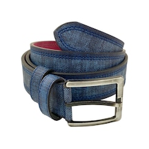 Süzer Deri 4 Cm. Spor Suni Deri Dikişli Model Kemer Lacivert Lacivert