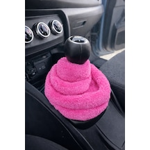 Kadınlara Özel Yumuşak Tüylü Peluş Kürk Vites Körüğü Vites Süsü Toz Pembe