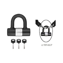 Motosiklet Zincir Kilitleme U Tipi 3 Anahtarlı Kilit 16mm