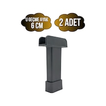 U Geçme Gri Plastik Ayarlı Ayak Mobilya Masa Ve Dolap Ayağı Gri 6cm 2 Adet Gri
