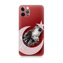 Apple Uyumlu  iPhone 12 Pro Silikon Kılıf Kurt Ve Bayrak