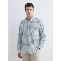 Lcwaıkıkı Classic Yeşil Regular Fit Ekose Gabardin Erkek Gömlek
