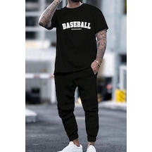 Uyguntarz Unisex Baseball Baskılı Eşofman Takımı Siyah