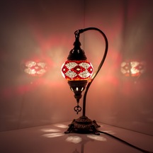 Dekoratif MOZAİK LAMBA KUĞU BOYUNU KÜÇÜK BOY ABAJUR