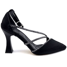 Ayakkabımood 01 Lp 9 Cm Siyah Saten Kadın Topuklu Ayakkabı
