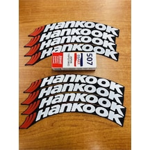 25cm Hankook Motosiklet Ve Otomobil Lastik Yazısı Sticker + Yapıştırıcı 8 Adet 25cm