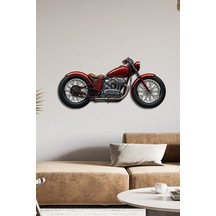 Kırmızı Motor Renkli Metal Tablo
