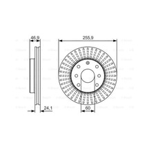 Bosch 0986479r70 Fren Diski Ön Havalı 256-4 Chevrolet Lacetti 04-10 Rezzo 05-evanda 05-epica 04 96549782