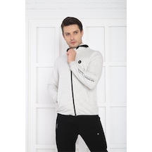 Erkek Spor Kar Melanj Spor Slimfit, Kapüşonlu, 4 Cepli, 4 Mevsim Kar Melanj