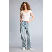 Defacto 90s Wıde Leg Yüksek Bel Uzun Jean Pantolon F3709ax26smnm85 İndigo-nm85