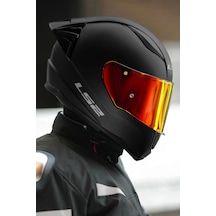 LS2 Rapıd 2 Race Kırmızı Şeffaf Camlı Kask Mat Siyah
