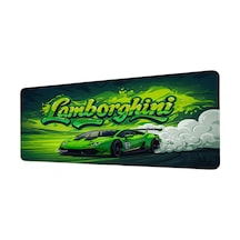 Lamborghini Huracan Yeşil Graffiti 40x90 Cm Oyuncu Mousepad Kaymaz Taban Büyük Boy Mousepad