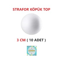 Strafor Köpük Top Küre Top Beyaz - 3 Cm - 10 Adet