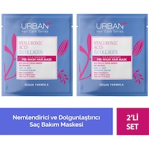 Hyaluronik Asit & Kolajen Kuru Ve Cansız Saçlara Özel Duş Öncesi Saç Bakım Maskesi 2x50ml-vegan