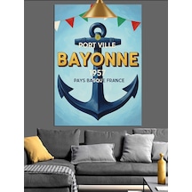 Bayonne Gemi Çapası Poster Deniz Teması Dekoratif Kanvas - Mdf Ahşap Tablo