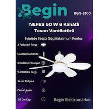 Begin 50w 6 Kanatlı Led Işıklı Tavan Vantilatör Uzaktan Kumandalı