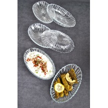 6 Adet Sunum Kayık Tabak Meze Tabağı Çerez Kasesi