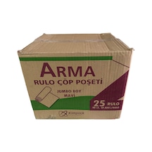 Arma Jumbo Boy 90 Lt. Mavi Çöp Torbası Poşeti - 80 X 110 Cm / 10 Adetlik 25 Rulo / Koli