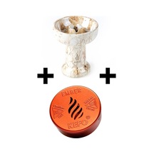 Kefo Sarı Rock Star Lüle + Kırmızı Kefo Ember Nargile Közlük Cezve