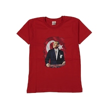 Çocuk Kırmızı Atatürk Baskılı Tişört Bgl-st03763 001