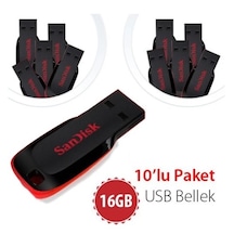 SanDisk Cruzer Blade SDCZ50-016G-B35 16 GB USB 2.0 Flash Bellek 10'lu