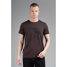 Maraton Regular Erkek Bisiklet Yaka Koyukahve- T-shirt Koyukahve-