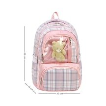Miço Kids Ayıcık Pencereli Kız Çocuk Kolej Sırt Çantası Pembe