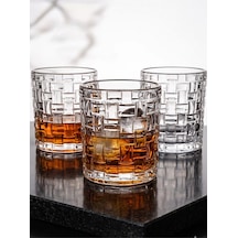 2 Adet Retro Serisi Vintage Tasarım Rattan Detaylı Kristal Kesim Viski Ve Kokteyl Bardak Seti Şeffaf